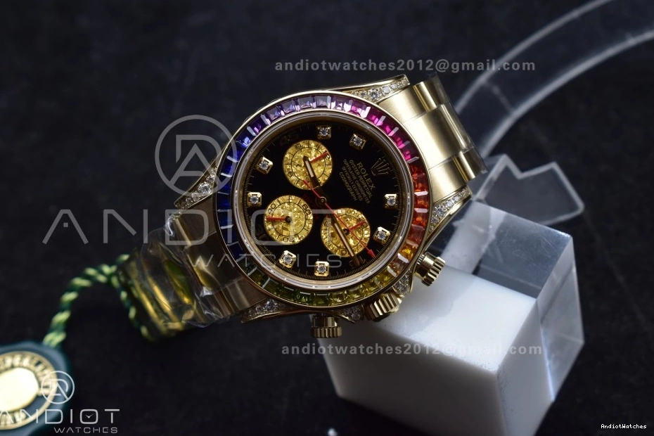 Daytona Best 116598RBOW Dial ZF Edition on SH Diamonds Rainbow 1:1 779 Bracelet YG Timeless Black 0713